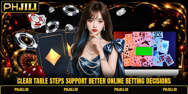 Clear table steps support better online betting decisions