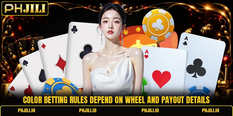 Color betting rules depend on wheel and payout details