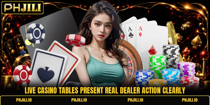 Live casino tables present real dealer action clearly